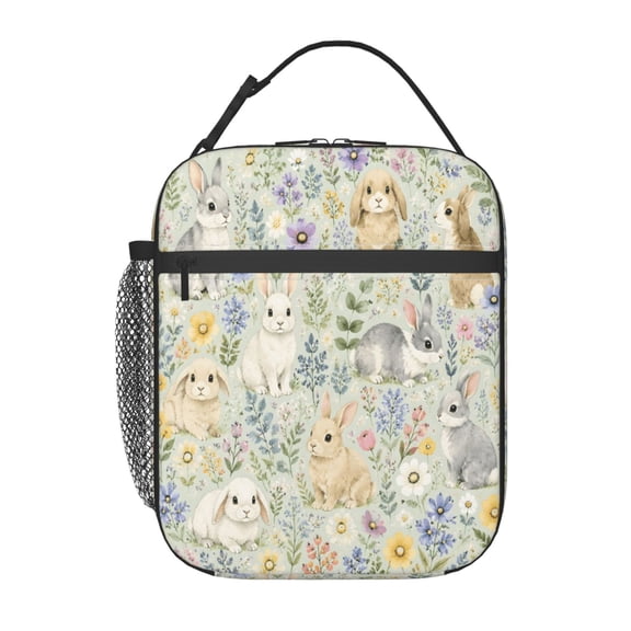 Bunny Rabbit Lunch Bag Reusable Thermal Lunch Tote with Handle for Women and Men