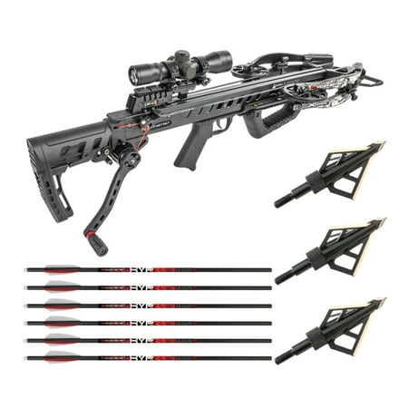 Killer Instinct Fatal-X Crossbow with Dead Silent Crank and Arrows Bundle