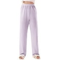 thumbnail image 2 of SGFCWSX Sweatpants for Girls Solid Color Soft Long Pants Summer Watermelon Red Size 5-6Years, 2 of 6