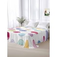 thumbnail image 5 of Rainbow Queen Size Flat Sheet, Wrinkleproof & Fadeproof Cooling Flat Bed Sheet Only, Colorful Boho Tainted Pattern Polka Dot Modern Breathable Soft Bedding Top Sheets 90 x 102 Inches, 5 of 8