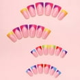 thumbnail image 2 of YTTAL French Tip Press on Nails Designs Short Square Fake Gloss False Spring Nails French Acrylic Nails Reusable Artificial Nails for Women 24PC, 2 of 17