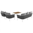 thumbnail image 5 of Modway Stance 4-Piece Aluminum & Fabric Patio Sofa Set in White & Gray, 5 of 10