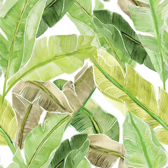 Tempaper Bahama Palm Green Tropical Peel and Stick Wallpaper, 20.5" x 16.5'