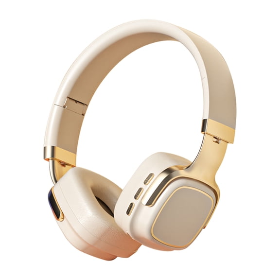 Bluetooth 5.3 Over Ear Headphones, Foldable Wireless Headset, Wired Stereo Earphones, Soft Protein Earmuffs Lightweight Headphones, Long Playtime for Cell Phone PC Tablet TV