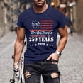 thumbnail image 2 of Mens Fourth of July Shirt Usa 250Th Anniversary Patriotic T-Shirts American Flag Tops Round Neck Short Sleeve Printed Tees, 2 of 5