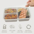 thumbnail image 4 of Bentgo Prep - 20-Piece 3-Compartment Reusable Meal Prep Containers with Lids, PFAS & BPA Free Materials, Durable, Microwave, Freezer, & Dishwasher Safe To Go Food Storage (Stone Gray), 4 of 8