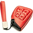 thumbnail image 2 of Vitodeco Genuine Leather Smart Key Fob Case Compatible with GMC Canyon, Sierra, Yukon, Acadia, Terrain (2021 - 2026 Models) - 4 Buttons, Red, 2 of 5