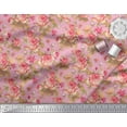 thumbnail image 3 of Soimoi polyester Crepe Fabric Check,Leaves & Rose Floral Print Fabric by Yard 52 Inch Wide, 3 of 3