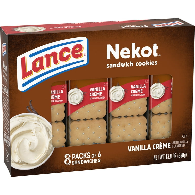 Lance Nekot Vanilla Creme Sandwich Cookies, Single Serving Snacks
