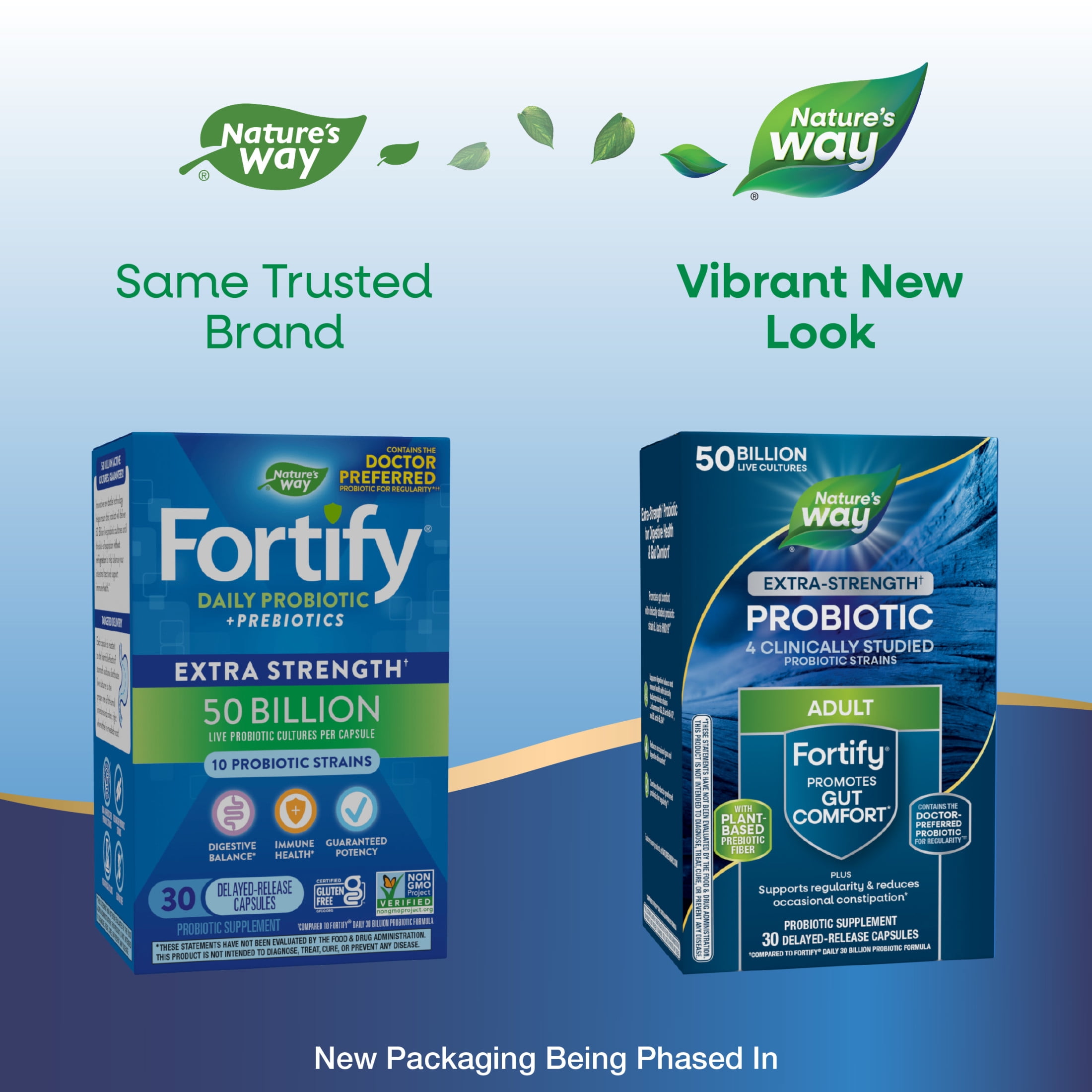 Nature's Way Extra Strength** Probiotic Fortify Adult Capsules, 50 Billion Cultures, Unisex, 30 Ct