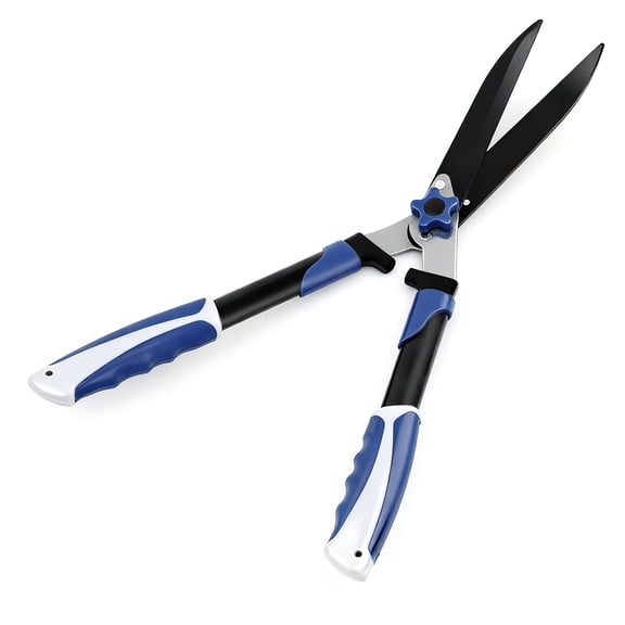 Garvee Heavy Duty Steel Hedge Shears 24 Inch with Wavy Blade Garden Scissors and Pruning Shears for Hedges Shrubs Bushes Trimming and Landscaping – Blue