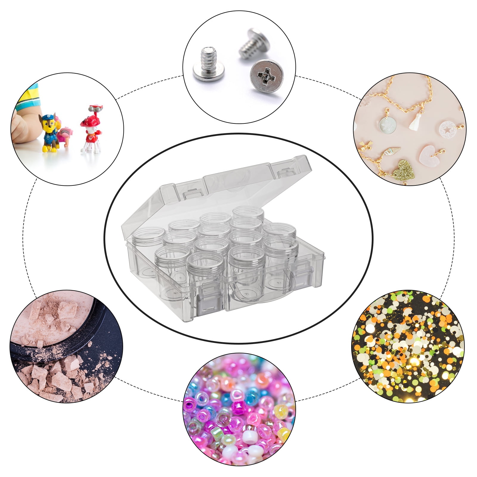 Diamond Painting Storage Containers, Bead Storage Box, Bead Organizer Box Diamond Painting Accessories Boxes for Beads Jewelry Rings Charms Glitter Rhinestones