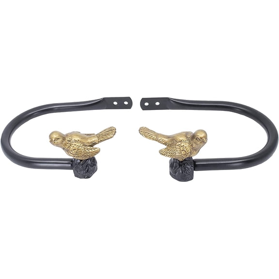 MERIVILLE Curtain Holdbacks Set of 2, Bird Design, Includes Mounting Hardware, Renaissance Gold