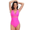 thumbnail image 2 of LYMAYTER Women's One Piece Bathing Suit Tummy Control V-Neck Bathing Beach Pool Essentials S-2XL, 2 of 10