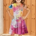 thumbnail image 4 of Hrsba Casual Dress for Girls,Toddler Kids Girls Cute Solid Color Print Short Sleeve Stretchy Dress A Line Dress,Kids Summer Dress,Multicolor ,9 Years, 4 of 4