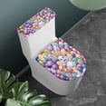 thumbnail image 3 of HELLHERO Cartoon Bunny Elastic Bottom Elastic Fabric Round Toilet Lid Dust Cover, Stretchy Fabric Reusable Toilet Seat Cover Replacement for Household, 3 of 8