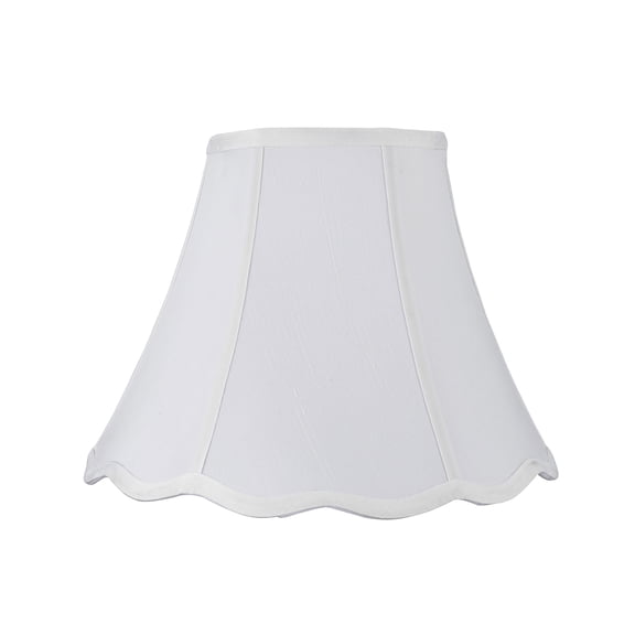 Aspen Creative 30037 Transitional Hexagon Scallop Bell Shape Spider Construction Lamp Shade in White, 12" wide (6" x 12" x 9 1/2")