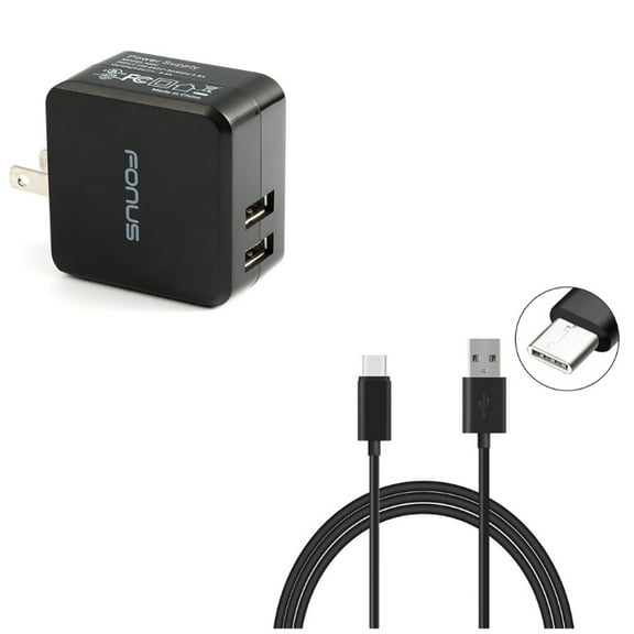 For Google Pixel 7a/7/Pro/6a - 10ft USB Cable w Home Charger, Type-C Charger Cord Power, 17W 2-Port USB 3.4A for Google Pixel 7a/7/Pro/6a Phones