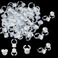 thumbnail image 1 of Onlyfu 400 anillos de pegamento para extensiones de pestañas, anillos de tinta de tatuaje blancos desechables, soporte de pegamento para uñas, anillos de pigmento para microblading, 1 of 5