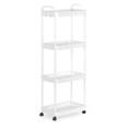 thumbnail image 6 of white 4-tier storage shelves With shelves Garage vertical shelves Suitable for laundry rooms Bathroom, kitchen, Storage room Wardrobe, 6 of 7