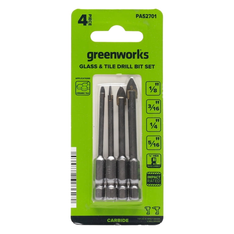 Greenworks 4-Piece Glass and Tile Drill Bit Set photo 6