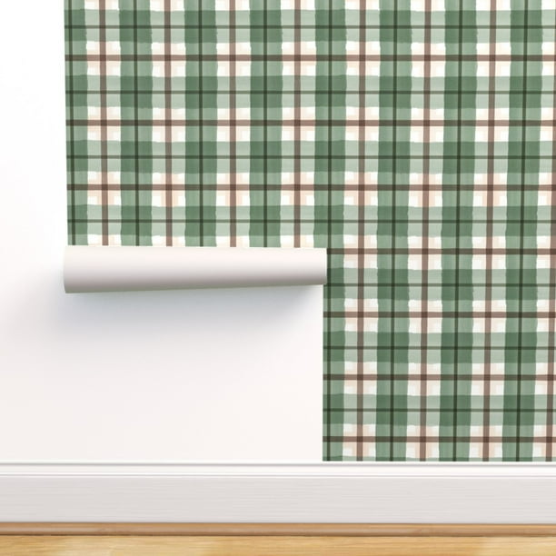Peel-and-Stick Removable Wallpaper Watercolor Plaid Tartan Classic