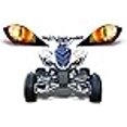 thumbnail image 3 of AMR Racing ATV Headlight Eye Graphics Decal Cover Compatible with Yamaha Raptor 700/250/350 - Eclipse Orange, 3 of 4