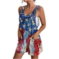 thumbnail image 3 of QATAINLAV Womens Fourth of July Overalls American Flag Suspender Short Romper Summer Comfy Linen Onesies Shorts Jumpsuit with Pockets Blue XXXL Ofertas Del Dia de Hoy Relampago, 3 of 6
