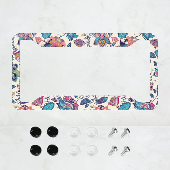 Colorful Butterflies License Plate Frame, Pink License Plate Frame, Ladies License Plate Frame, Front And Rear License Plate Cover, 4-Hole General License Plate, Car Decoration,Size 12x6 inch