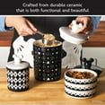 thumbnail image 5 of Disney Home Monochrome 3.5 Cup Medium Ceramic Canister and Lid with a geometric pattern featuring Mickey’s iconic silhouette, Black, 5 of 10