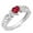 Red, variant on Sterling Silver White Synthetic Opal CZ Heart Filigree Swirl Ring Size 9