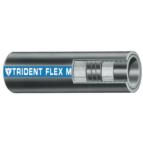 Trident 25011241B 1-1/2" ID x 2" OD x 12-1/2' Flex Water Marine Hose with Wire & 60# Working Pressure