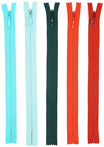 Invisible (Conceal) YKK Zipper Assortment - Mix of Hot Seasonal Colors for Clothes, Crafts & Sewing Projects - Made in The United States (50 Zippers Per Pack) (18" Inches)