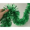 thumbnail image 3 of 16.5 ft Long Roll Gold Tinsel Garland, Shiny Metallic Foil Decorations for Parade Floats, Halloween, Christmas Eve, New Year, Party Decor(Green), 3 of 5