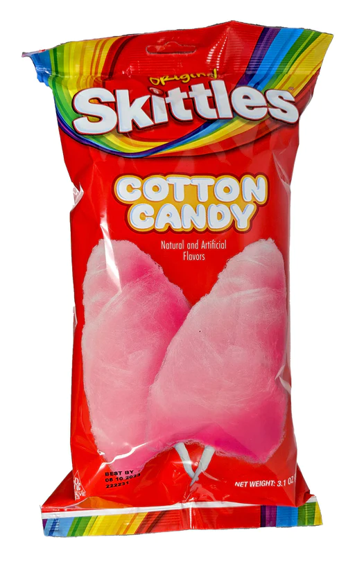 Skittles Original Flavored Cotton Candy, 6Pack 3.1 oz. Bags