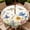 Flower and Dragonfly, variant on Round Outdoor Tablecloth with Umbrella Hole, Zippered Fitted Tablecloth with Elastic Edge, Waterproof Table Cloth Cover for Picnic Party Fits 37"-44" Round Table, Summer Palm Tree