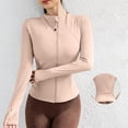 thumbnail image 7 of Maqroz Shirts for Women UPF 50+ Sun Protection Long Sleeve Full Zip Athletic Jacket with Thumb Holes Slim Fit Yoga Running Outdoor Fashion Clothing with Pockets Pink XL, 7 of 7
