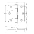 thumbnail image 2 of Deltana DSB35R410BM-R 3.5" X 3.5" Solid Brass 1/4" Radius Corner Plain Bearing Mortise, 2 of 2