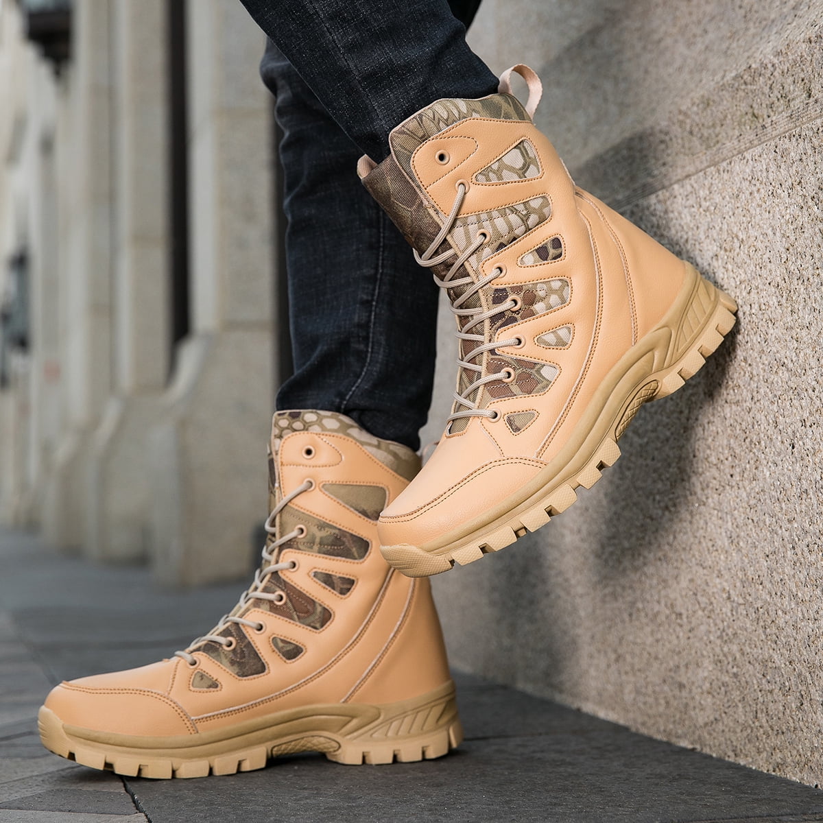 VOVORY Winter Warm Mens Snow Boots Male Lightweight Hiking Desert Boots Outdoor Sport Walking Shoes for Women