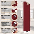 thumbnail image 3 of Ottomanson Solid Aisle Runner Rug 2'7" x 12' - Non Slip Low Pile Carpet, Red, 3 of 14