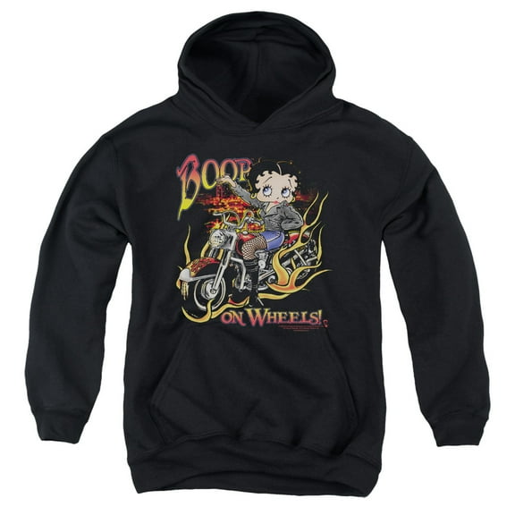 Betty Boop - On Wheels - Youth Hooded Sweatshirt - X-Large