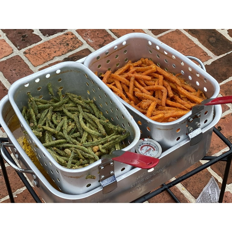 Aluminum 15 Quart Rectangular Fry Pan with Basket - Metal Fusion, Inc.