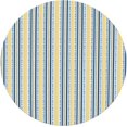 thumbnail image 3 of Round Fitted Tablecloth 44 Inch, Blue Yellow Provence Style Stripe Circle Tablecloth Durable Tabletop Covers Farmhouse Tablecloth for Dining, Party, Buffet, Wedding, 3 of 8