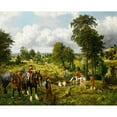 thumbnail image 2 of George William Mote 14x12 Gold Ornate Wood Frame and Double Matted Museum Art Print Titled - The Garden of England (1865), 2 of 4