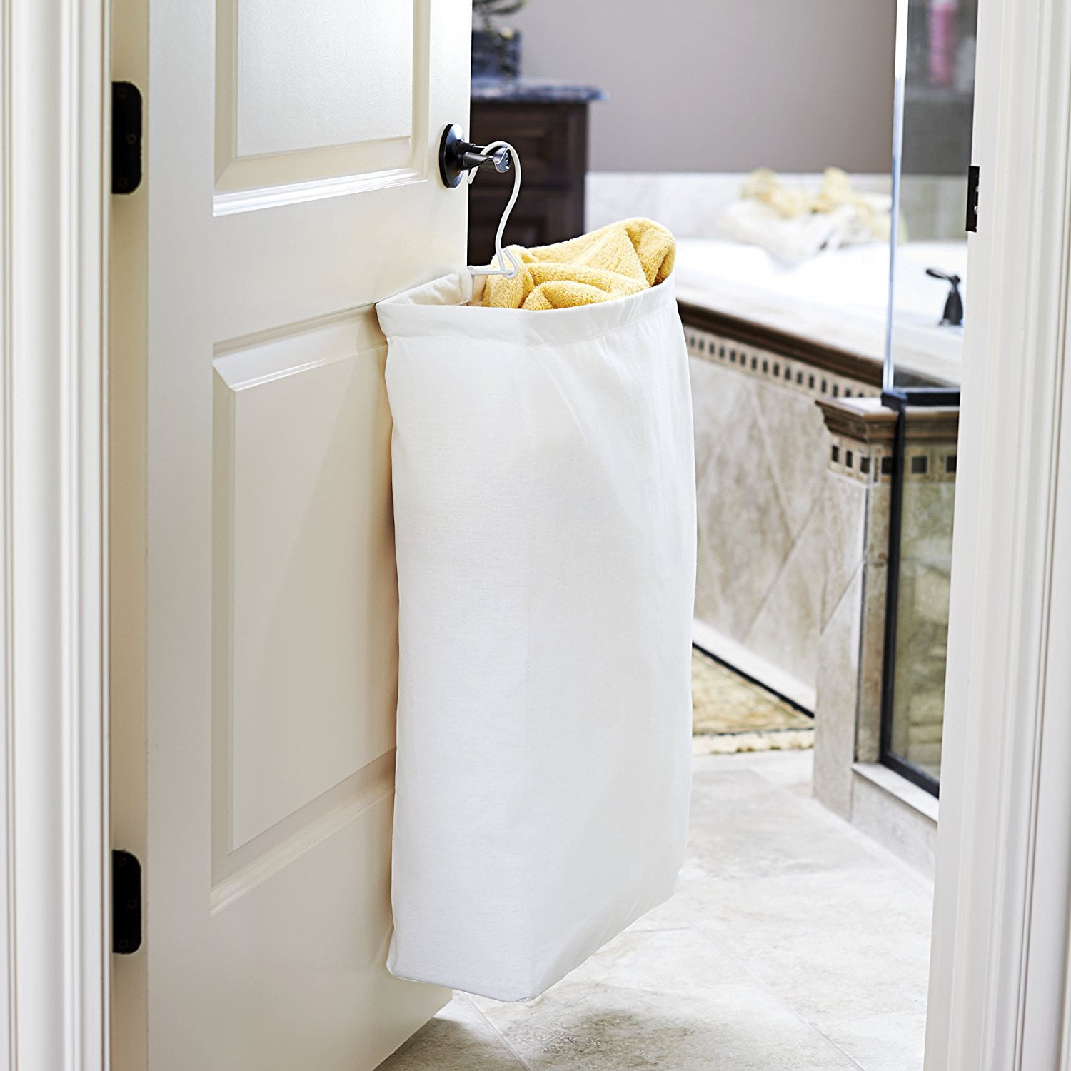 Household Essentials Hanging Cotton Canvas Laundry Hamper Bag Hanging Cotton Canvas Laundry Hamper