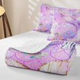 thumbnail image 4 of Erosebridal Pink Mermaid Tail Twin Quilt Set for Girl, Marine Animal Twin Coverlet Set, 2pcs, 4 of 7