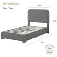 thumbnail image 7 of 4 EVER WINNER Twin Size Bed Frame, Boucle Upholstered Bed Frame with Headboard, No Box Spring Required, Easy Assembly, Dark Gray, 7 of 7
