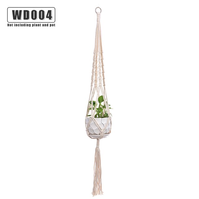 Bearachild Cestas colgantes 100 hechas a mano, soporte para plantas, macramé, colgador de plantas, maceta para colgar en la pared interior, soporte para Jardín y Patio No.04 Bearachild HA001777-04
