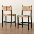 thumbnail image 4 of bali & pari Prita Paper Loom and Black Mahogany Wood 2-Piece Counter Stool Set, 4 of 10