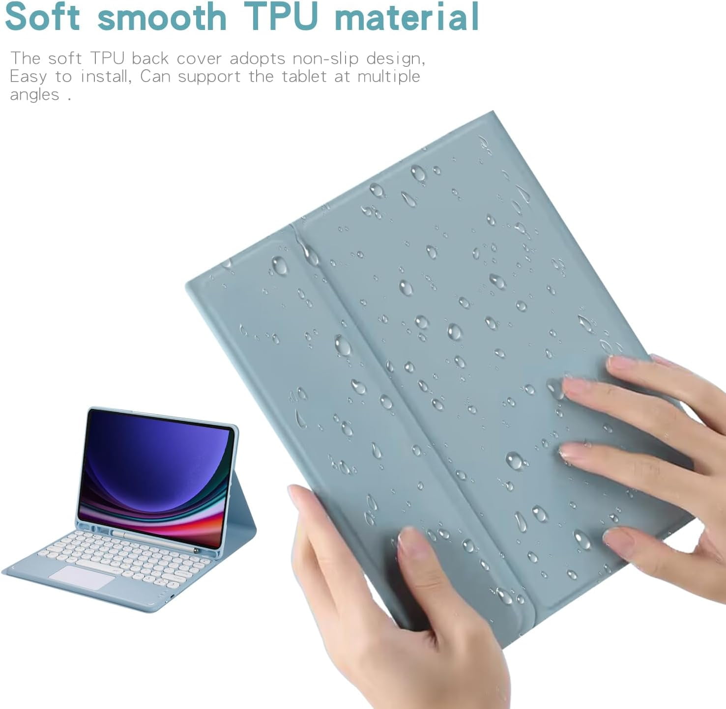 Touch Keyboard Case for Samsung Galaxy Tab S10 Ultra / S9 Ultra / S8 Ultra 14.6 inch, with Pencil Holder - Magnetically Detachable Touch Bluetooth Keyboard